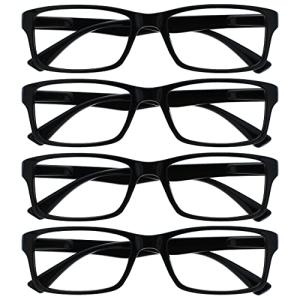 Black Reading Glasses 4 Pack for Men & Women
