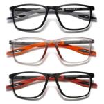 3 Pairs TR90 Blue Light Blocking Reading Glasses