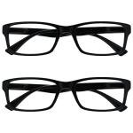 Black Reading Glasses 2 Pack - Unisex +1.50