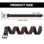 Men's Elastic Braided Belt Set - Black & Brown