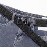 Men's Elastic Braided Belt Set - Black & Brown