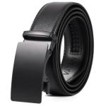 Men's Adjustable Leather Ratchet Belt - Black