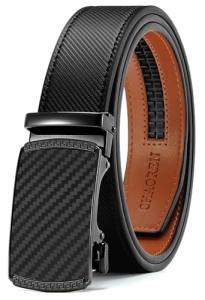Men's Leather Ratchet Belt - Fits All Jeans