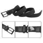 Men's Elastic Braided Belt Set - Black & Brown