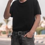 Men's Black Leather Belt with Classic Buckle