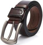 Dovava Men's Brown Leather Jeans Belt 115cm