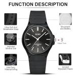 Minimalist Men's Analog Quartz Watch with Black Strap