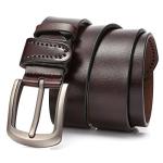 Dovava Men's Brown Leather Jeans Belt 115cm