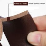 Dovava Men's Brown Leather Jeans Belt 115cm
