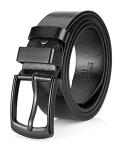 Men's Black Leather Casual Jeans Belt