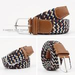 Braided Stretch Belt with PU Leather Buckle
