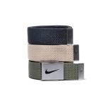 NIKE Men's 3-Pack Web Belts in Black & Khaki