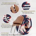 Braided Stretch Belt with PU Leather Buckle