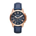 Men's Fossil Grant Quartz Chronograph Watch, Rose Gold