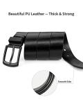 Men's Black Leather Casual Jeans Belt