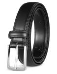 Milorde Men's Leather Dress Belt - Classic Black