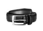 Milorde Men's Leather Dress Belt - Classic Black