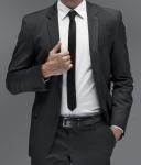 Milorde Men's Leather Dress Belt - Classic Black