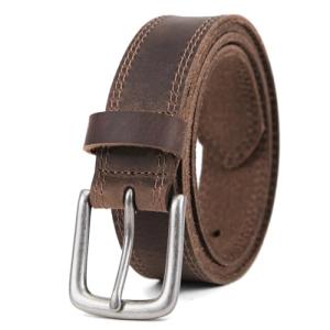 Vatan Men's Handmade Leather Jeans Belt - Bourbon 36