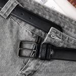 Men's Black Leather Belt - Stylish and Versatile