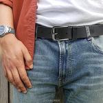 Men's Leather Belts for Casual Jeans - Oval Hole