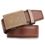 Men's Genuine Leather Adjustable Ratchet Belt - Brown