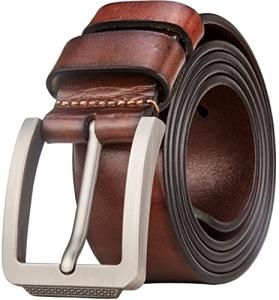 Tolumo Men's 1.5" Wide Full Grain Leather Belt