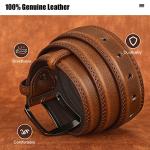 GSG Men's Leather Double Stitched Belt - Brown