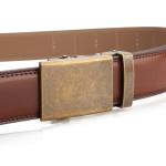 Men's Genuine Leather Adjustable Ratchet Belt - Brown