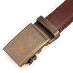 Men's Genuine Leather Adjustable Ratchet Belt - Brown