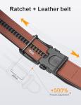 JUKMO 1.5" Leather Ratchet Belt for Men