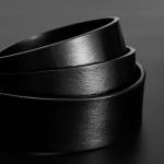 Men's Black Leather Casual Belt for Work & Golf