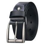 Genuine Leather Black Belt for Men, 56