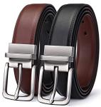 BULLIANT Men's Reversible Golf Belt - Black/Brown