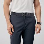 Genuine Leather Black Belt for Men, 56