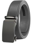JUKMO Men’s Grey Leather Ratchet Belt in Gift Box