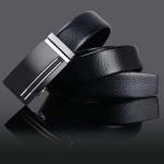 Men's Automatic Leather Ratchet Belt with Keychain