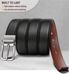 BULLIANT Men's Reversible Golf Belt - Black/Brown