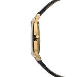 Sekonda Men's Beige Dial Black Leather Watch