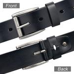 Genuine Leather Black Belt for Men, 56