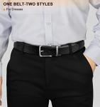 BULLIANT Men's Reversible Golf Belt - Black/Brown