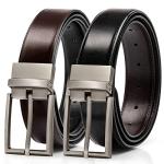 Men's Reversible Black Leather Belt - 120cm