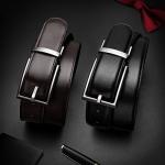 Men's Reversible Black Leather Belt - 120cm