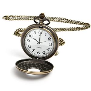 Vintage Style Quartz Pocket Watch with Chain