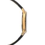Sekonda Men's Beige Dial Black Leather Watch