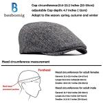 Men's Grey Tweed Flat Cap - Adjustable Stylish Hat