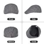 Men's Grey Tweed Flat Cap - Adjustable Stylish Hat
