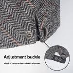 Men's Grey Tweed Flat Cap - Adjustable Stylish Hat