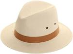 Beige Cotton Fedora for Men, Size 59cm