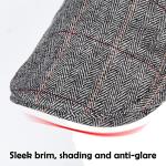 Men's Grey Tweed Flat Cap - Adjustable Stylish Hat
